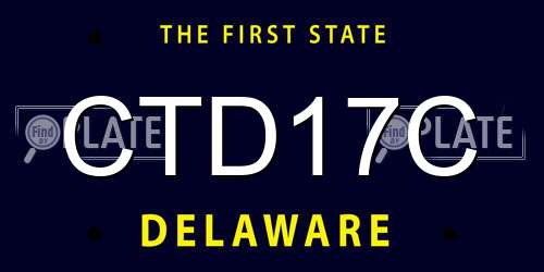 CTD17C Delaware License Plate