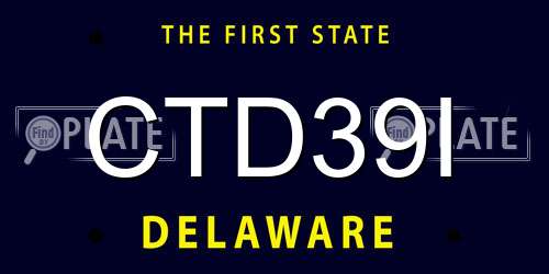 CTD39I Delaware License Plate