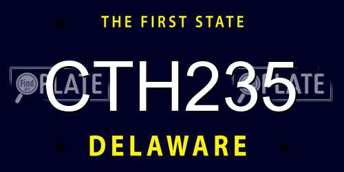 CTH235 Delaware License Plate