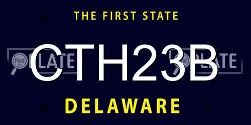 CTH23B Delaware License Plate