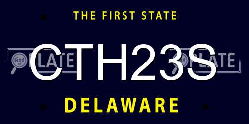 CTH23S Delaware License Plate