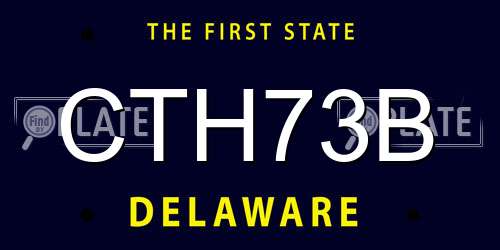 CTH73B Delaware License Plate