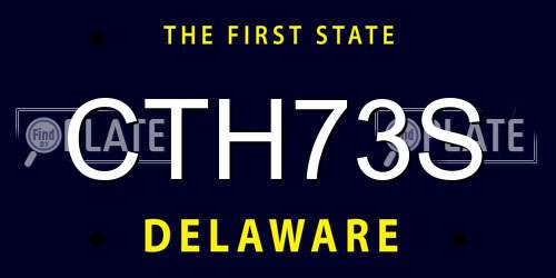 CTH73S Delaware License Plate