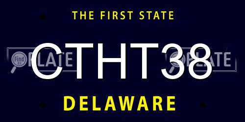 CTHT38 Delaware License Plate