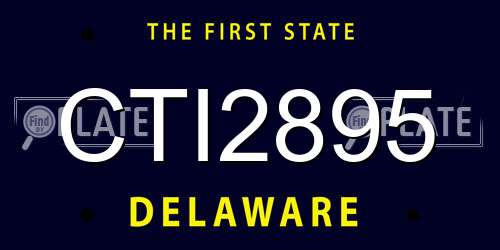 CTI2895 Delaware License Plate