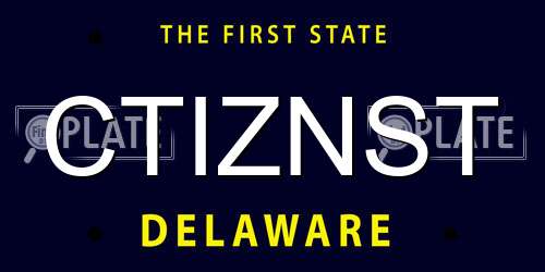 CTIZNST Delaware License Plate