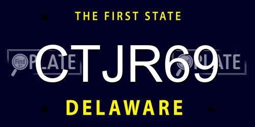 CTJR69 Delaware License Plate
