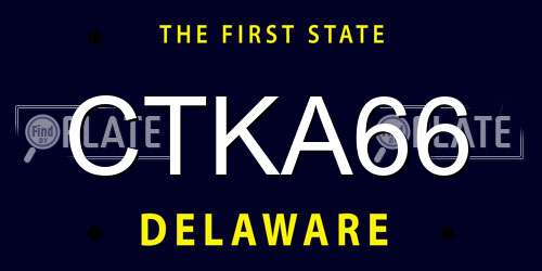 CTKA66 Delaware License Plate