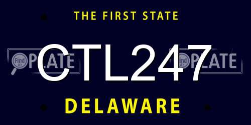 CTL247 Delaware License Plate