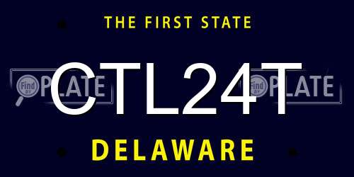 CTL24T Delaware License Plate