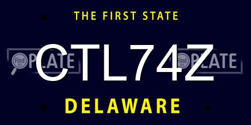 CTL74Z Delaware License Plate