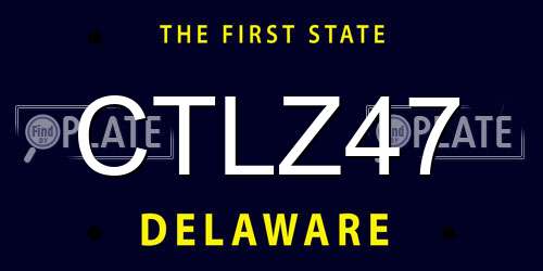 CTLZ47 Delaware License Plate