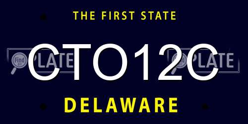 CTO12C Delaware License Plate