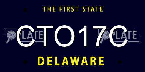 CTO17C Delaware License Plate