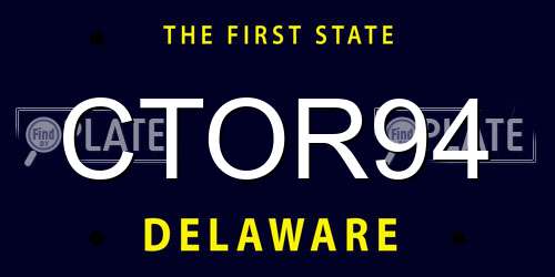 CTOR94 Delaware License Plate