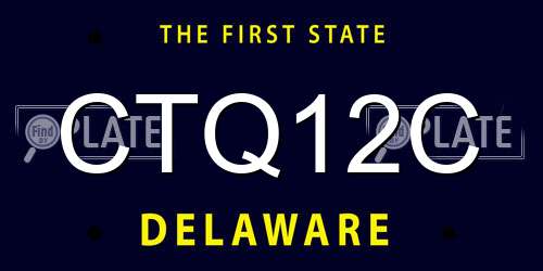 CTQ12C Delaware License Plate