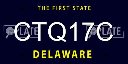 CTQ17C Delaware License Plate