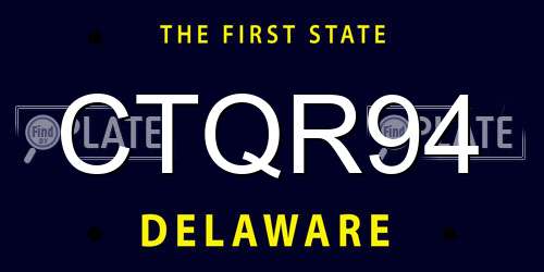 CTQR94 Delaware License Plate