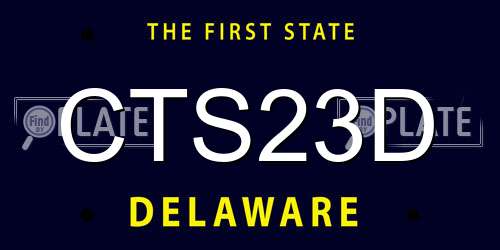 CTS23D Delaware License Plate