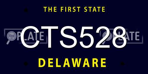 CTS528 Delaware License Plate