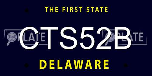 CTS52B Delaware License Plate