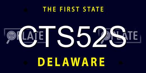 CTS52S Delaware License Plate