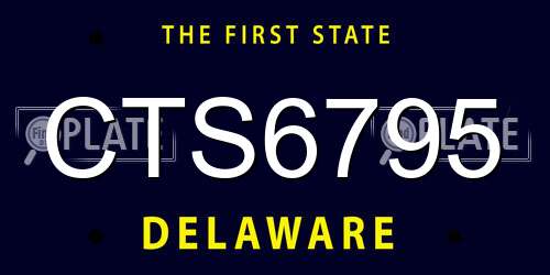 CTS6795 Delaware License Plate