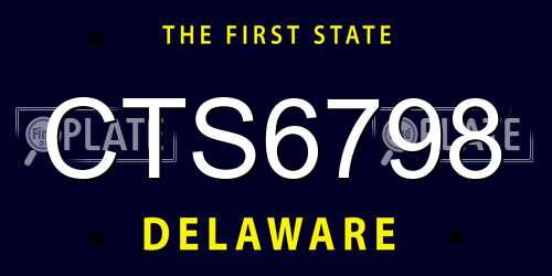 CTS6798 Delaware License Plate