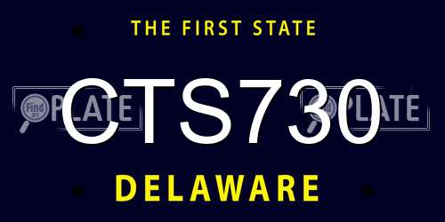 CTS730 Delaware License Plate