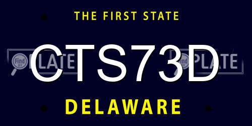 CTS73D Delaware License Plate