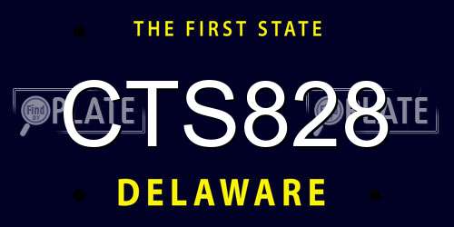 CTS828 Delaware License Plate