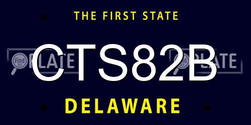 CTS82B Delaware License Plate