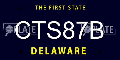 CTS87B Delaware License Plate
