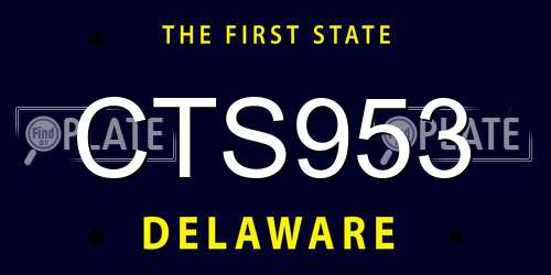 CTS953 Delaware License Plate