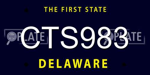 CTS983 Delaware License Plate