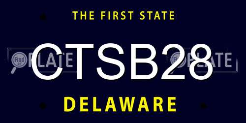 CTSB28 Delaware License Plate