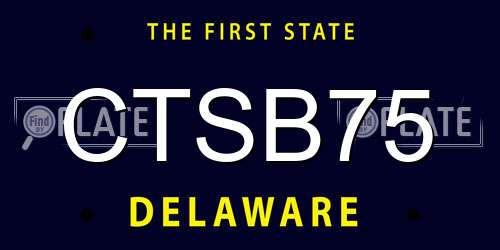 CTSB75 Delaware License Plate
