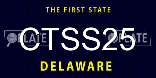 CTSS25 Delaware License Plate