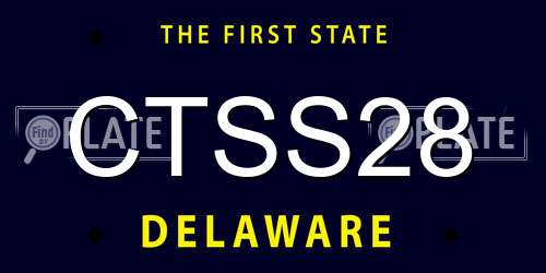 CTSS28 Delaware License Plate