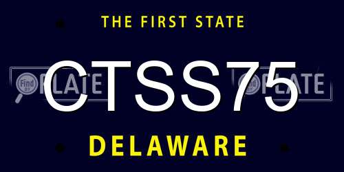 CTSS75 Delaware License Plate
