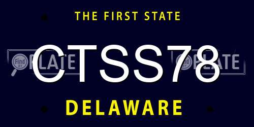 CTSS78 Delaware License Plate