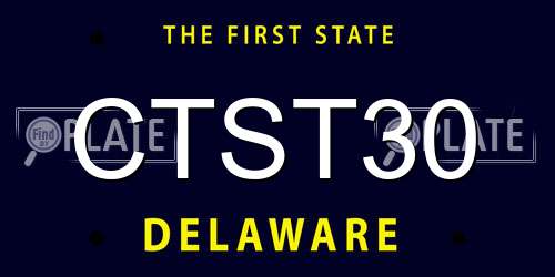 CTST30 Delaware License Plate