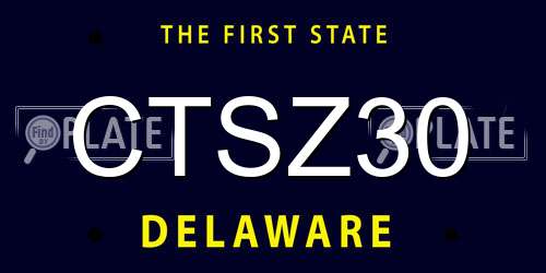 CTSZ30 Delaware License Plate