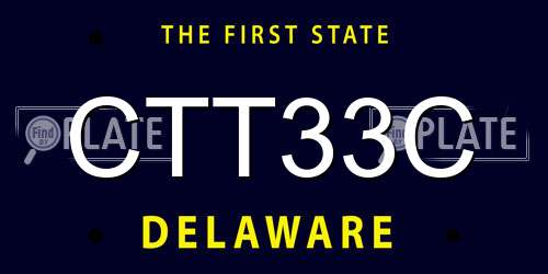 CTT33C Delaware License Plate