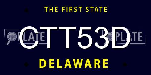 CTT53D Delaware License Plate