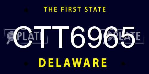 CTT6965 Delaware License Plate