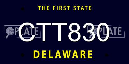 CTT830 Delaware License Plate