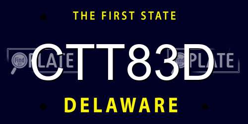 CTT83D Delaware License Plate