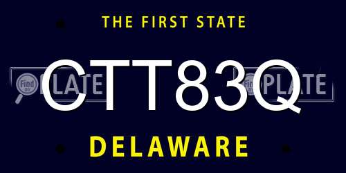 CTT83Q Delaware License Plate