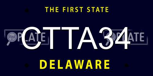 CTTA34 Delaware License Plate